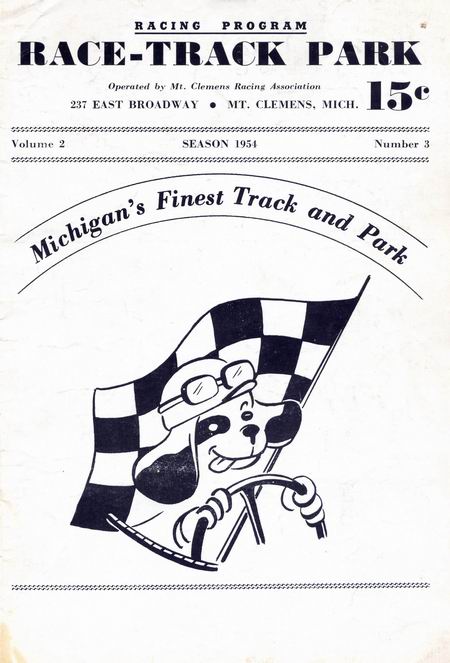 Mt. Clemens Race Track - 1954 Program From Dan Baumgarten